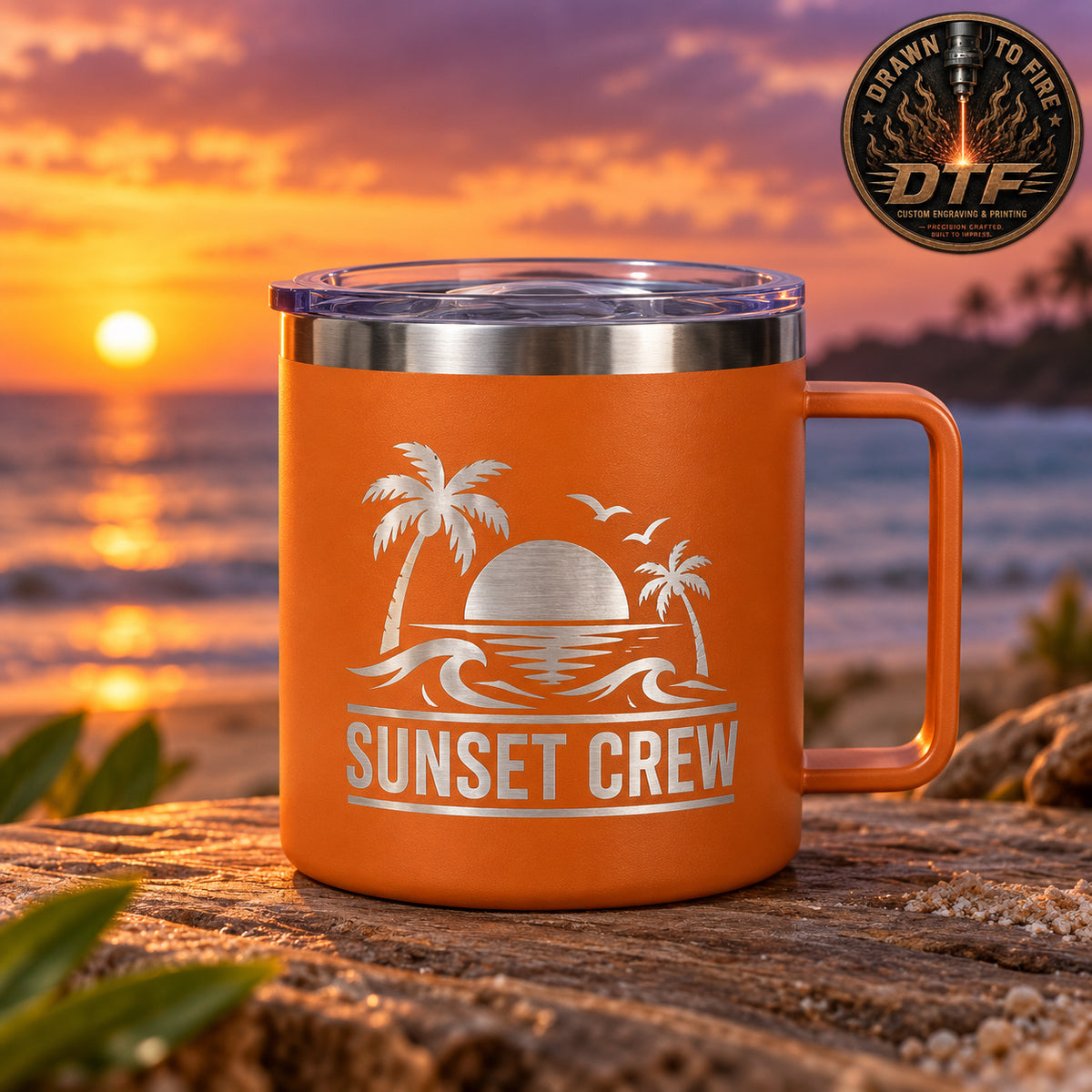 14 oz Insulated Stainless Steel Coffee Mug — Custom Engraving Included