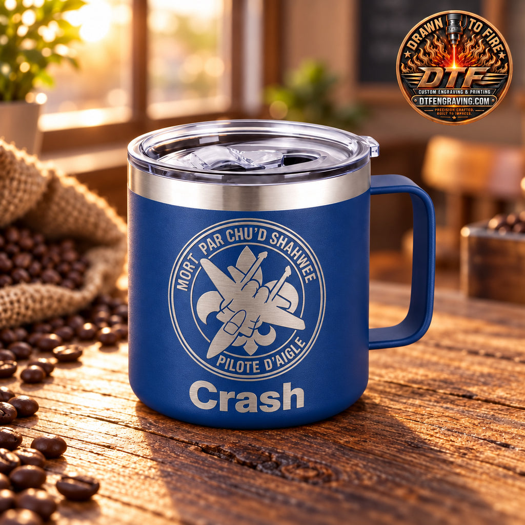 14 oz Insulated Stainless Steel Coffee Mug — Custom Engraving Included