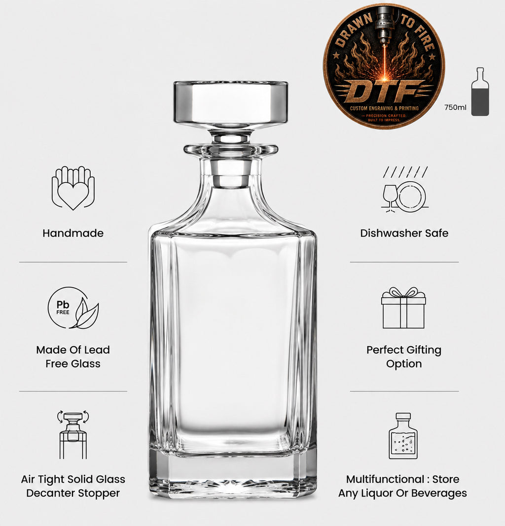 Custom Engraved Glass Decanter Set