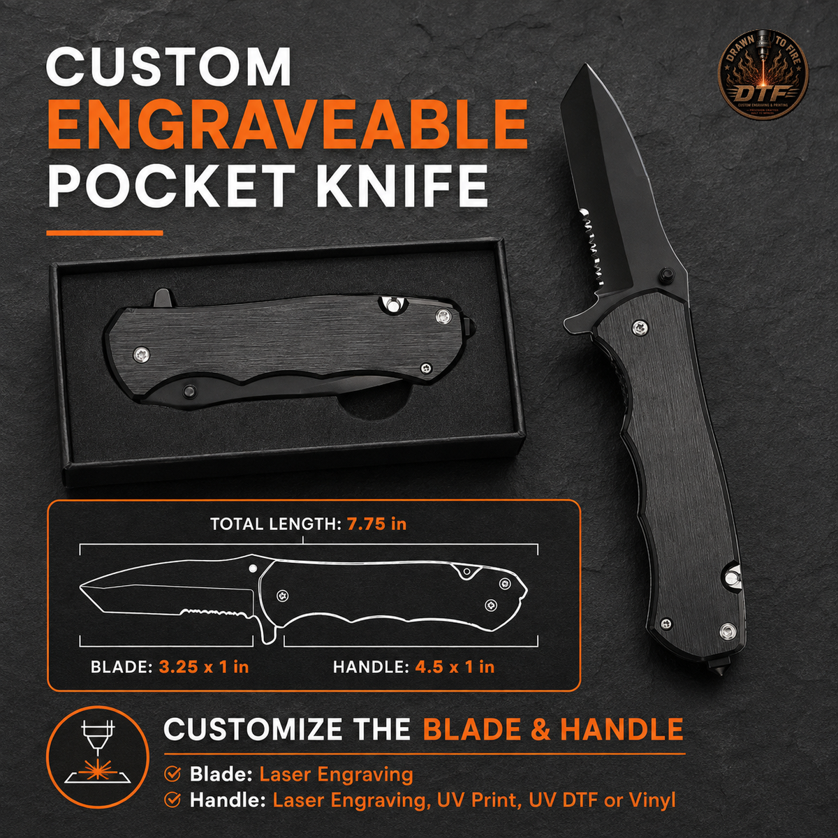 Custom Engravable Pocket Knife