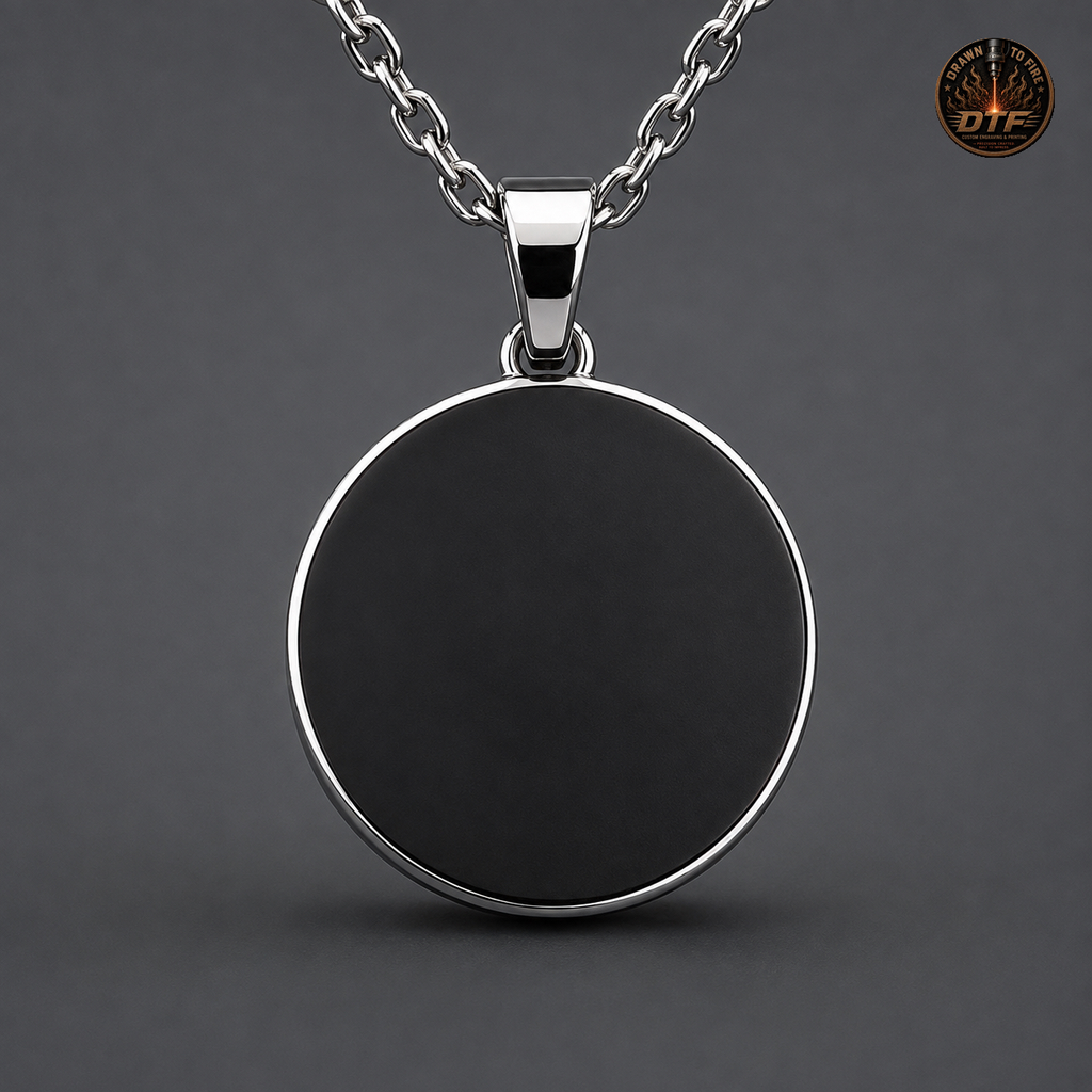 25 mm Black stainless steel Pendant