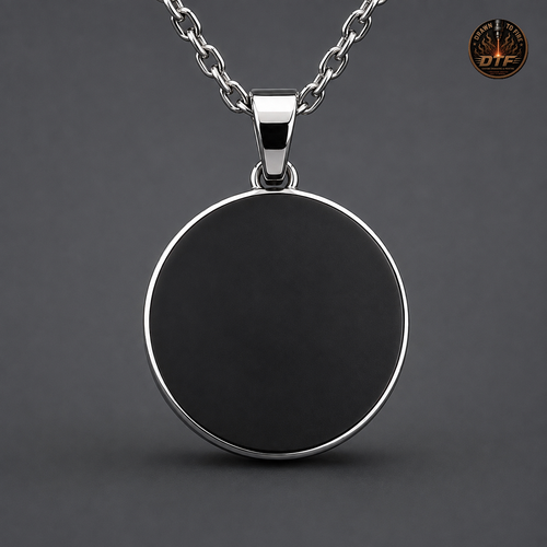 25 mm Black stainless steel Pendant