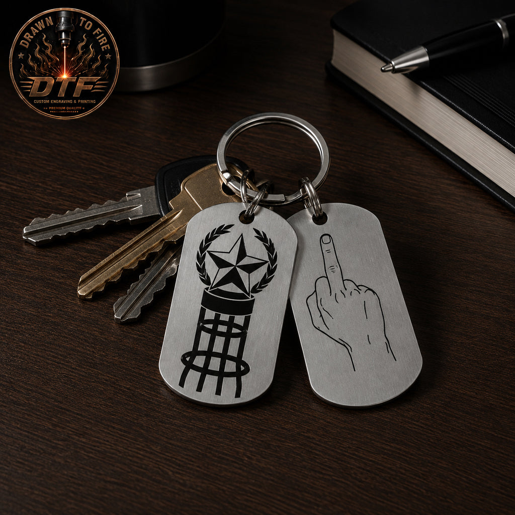 Custom Engraved Dog Tag keychain
