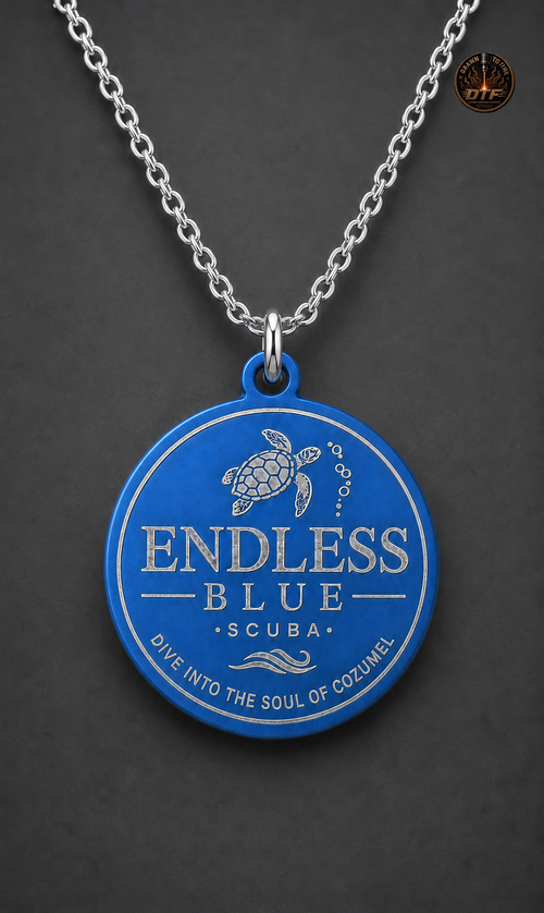 25 mm Blue stainless steel Pendant – Limited Edition