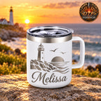 14 oz Insulated Stainless Steel Coffee Mug — Custom Engraving Included