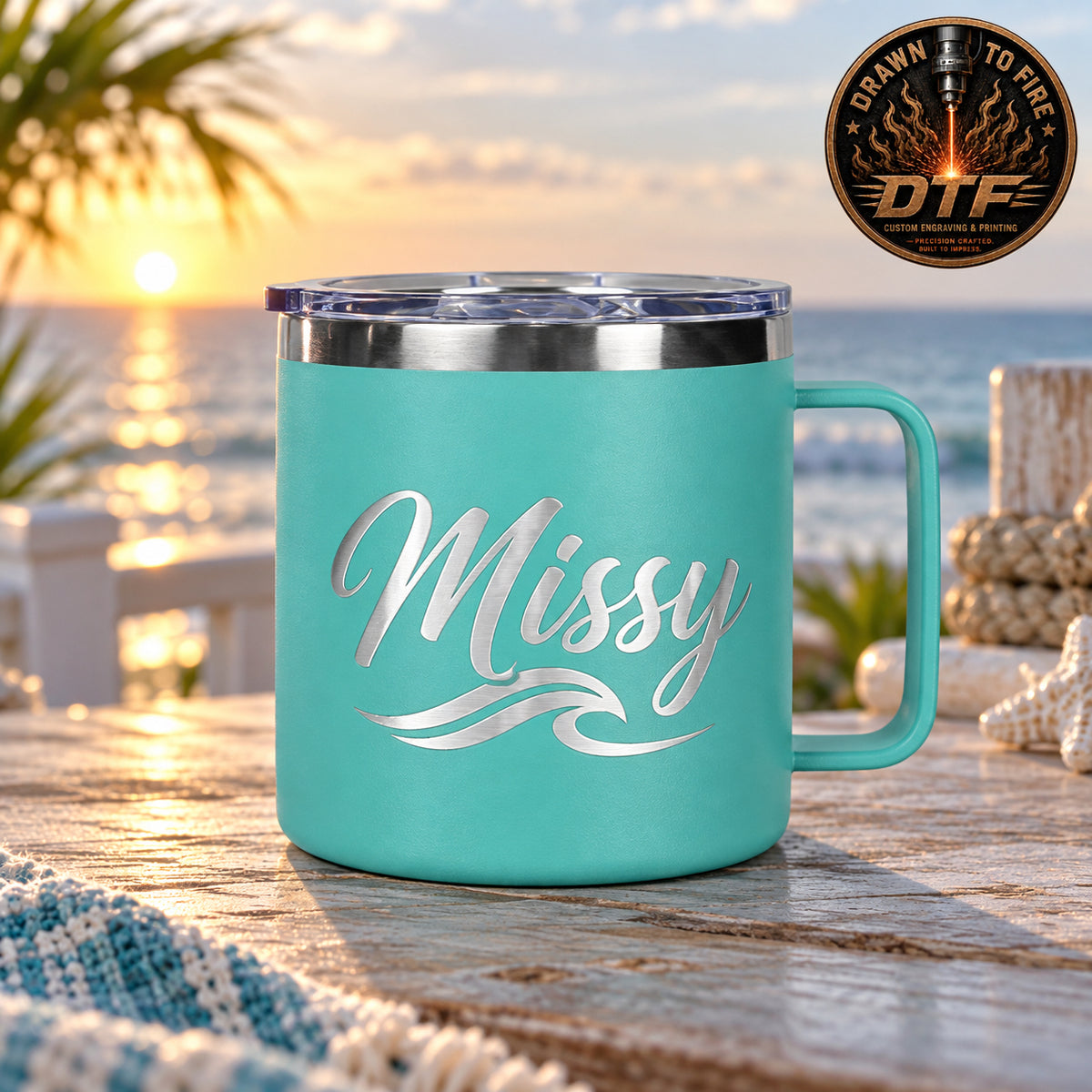 14 oz Insulated Stainless Steel Coffee Mug — Custom Engraving Included