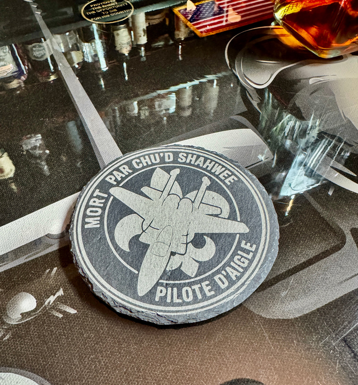 CBSA Custom Engraved Rock Coasters — Set of 4