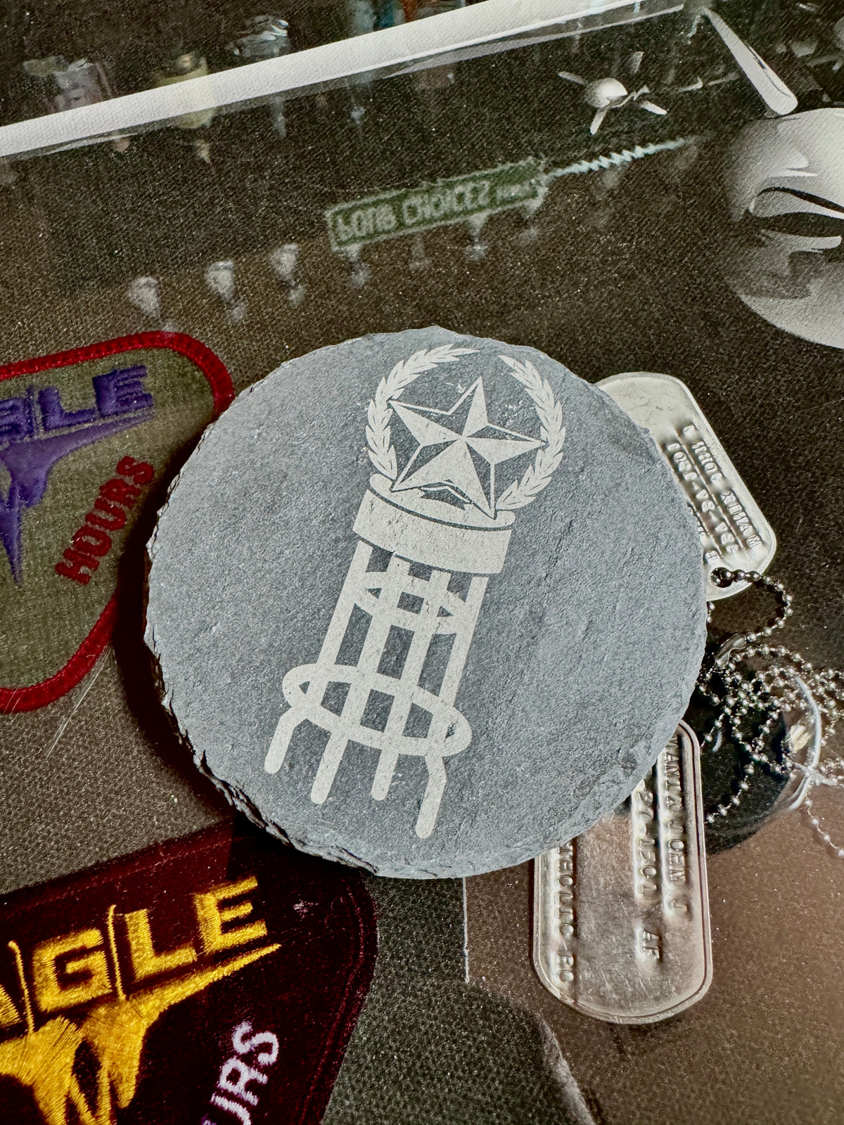 CBSA Custom Engraved Rock Coasters — Set of 4