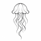 Ocean Series jellyfish engraving design