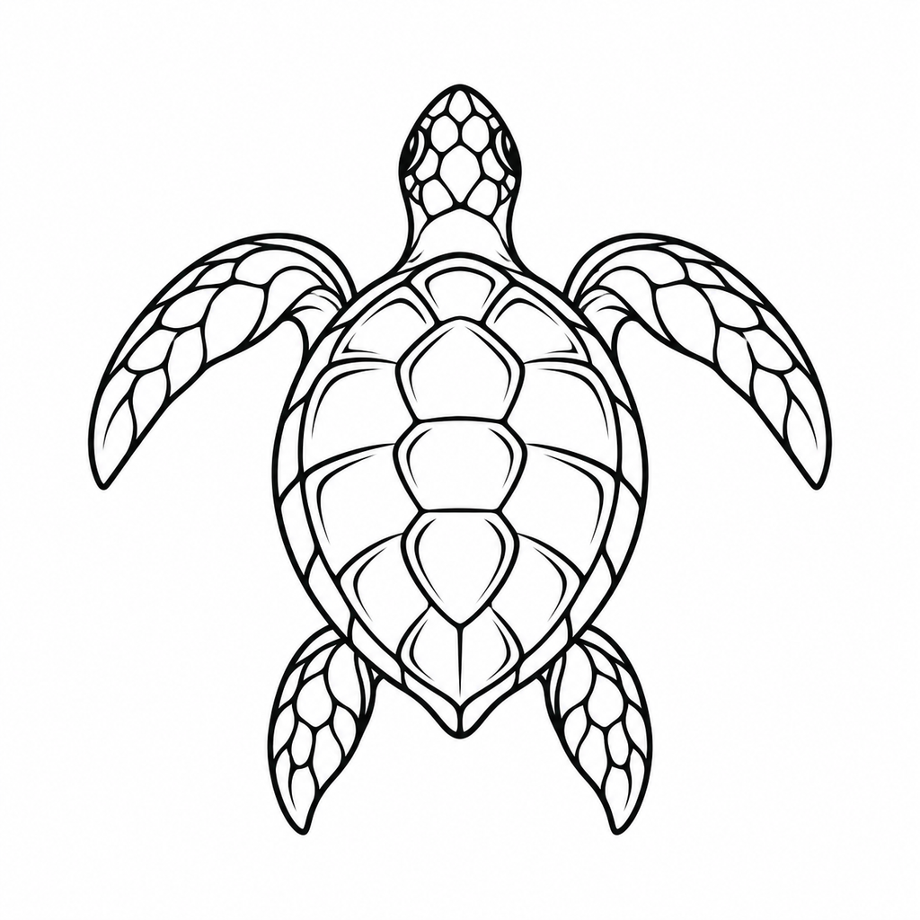 Ocean Series sea turtle engraving design