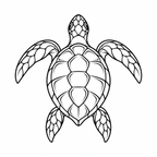 Ocean Series sea turtle engraving design