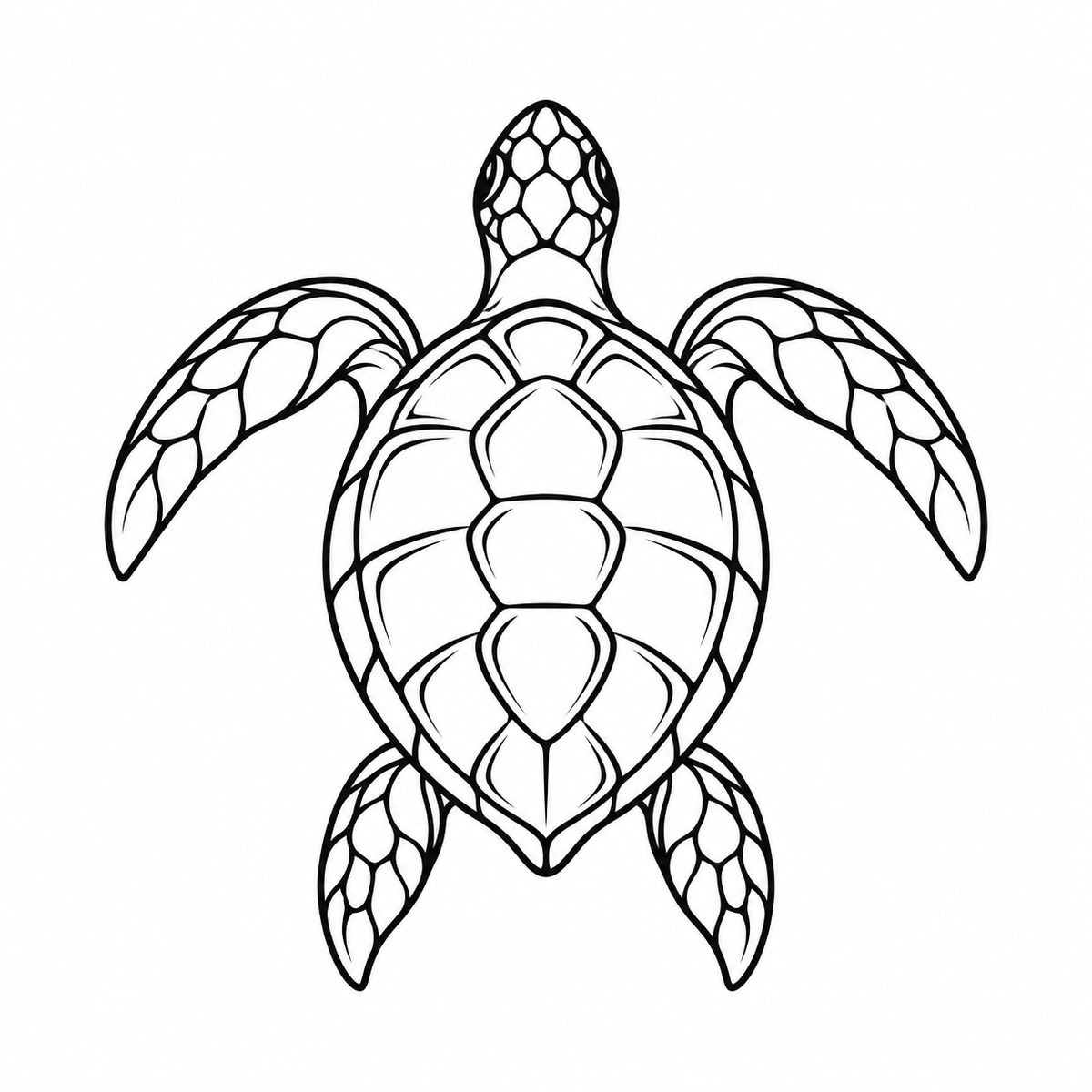Ocean Series sea turtle engraving design